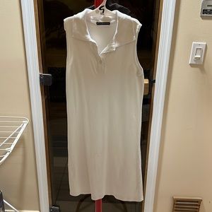 White Collared Sleeveless Dress BRANDY MELVILLE